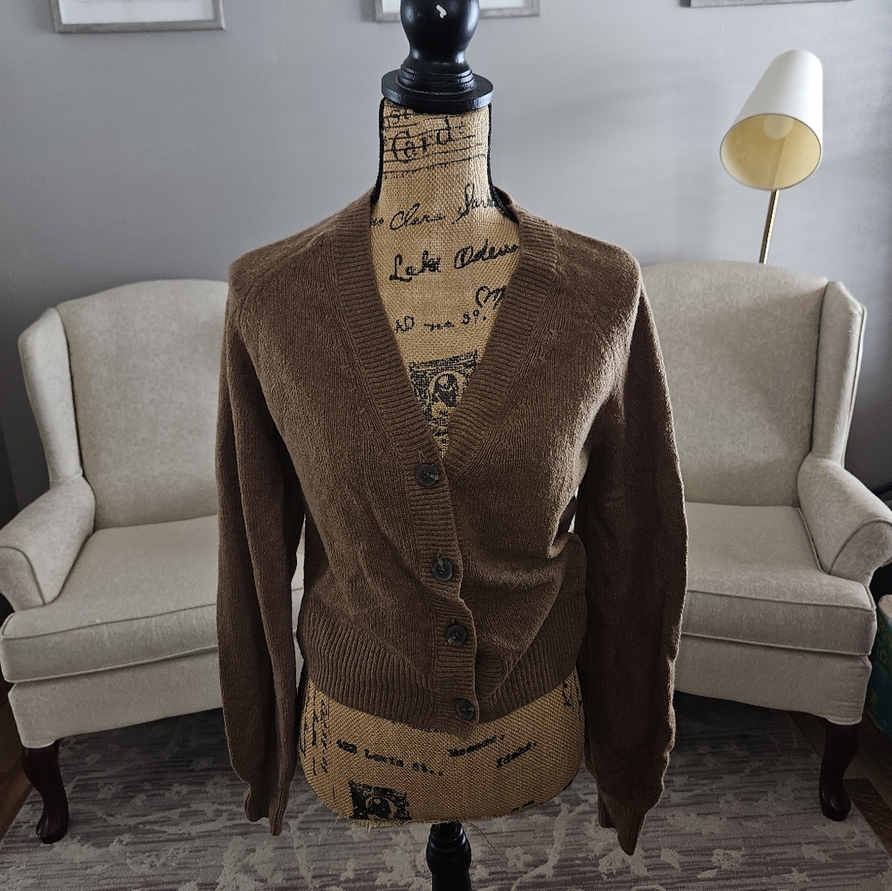 Brown Button-Up Cardigan Gap Cashsoft Xs